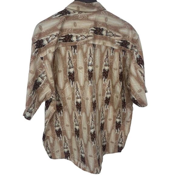 Crossings Vintage 100% Cotton Hawaiian Hula Girl Shirt Button Down Size Large - Picture 2 of 5